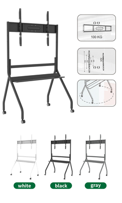 Buy 49 To 75inches TV Floor Stand Mobile Removable TV Stand Trolley With Locking Wheels online manufacture