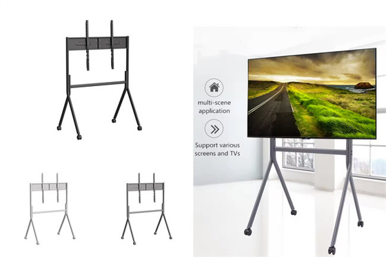 Buy 120in Steel Mobile TV Cart Rolling Tv Console RoHS With Locking Wheels Assembly online manufacture