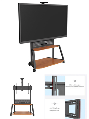 Buy Portable Black Mobile TV Cart 330Lbs Capacity Vesa 200x200mm To 600x1000mm online manufacture