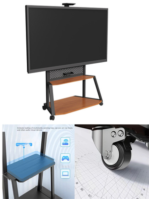 Buy FCC Portable TV Mount Corner Floor Entertainment Center Television Cart On Wheels With TV Bracket 2 Tier Storage online manufacture