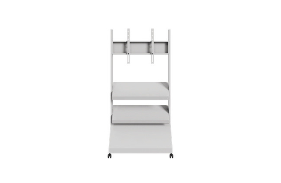Buy Black Mobile Outdoor Rolling Tv Stand With Locking Wheels 2 Shelves Management Caster Wheels online manufacture