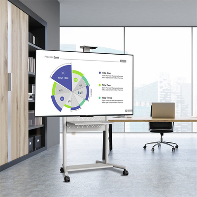 satın al Metal Düz Panel TV Arabası 40 - 75 Inç Düz ekran LCD LED Oled TV'ler için ayarlanabilir yükseklik online manufacture