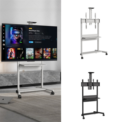 Buy High Smooth Mobility TV Mobile Cart 65in - 86In 90kgs Tv Stand With Wheels And Shelves online manufacture