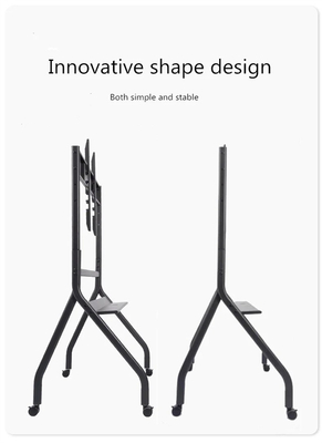 Manual Adjustment TV Floor Stand 86inch Conference TV Cart With 220Lbs Capacity