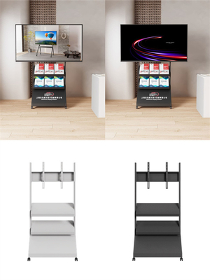 Rolling Mobile TV Cart Stand 40 - 86 Inch LCD LED 4K Flat Screen TVs Table With Wheels