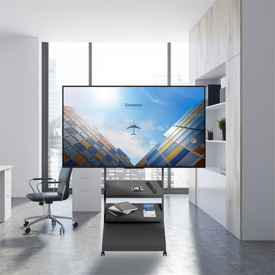 2 Shelves Rolling TV Floor Stand With Wheels Tv Stand On Casters For 40 To 86 Inch Flat Screen TV