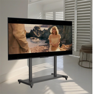 Mobile Black Heavy Duty Steel TV Trolley Stand For 75 To 110 Inch 85 Inch TV Floor Stand